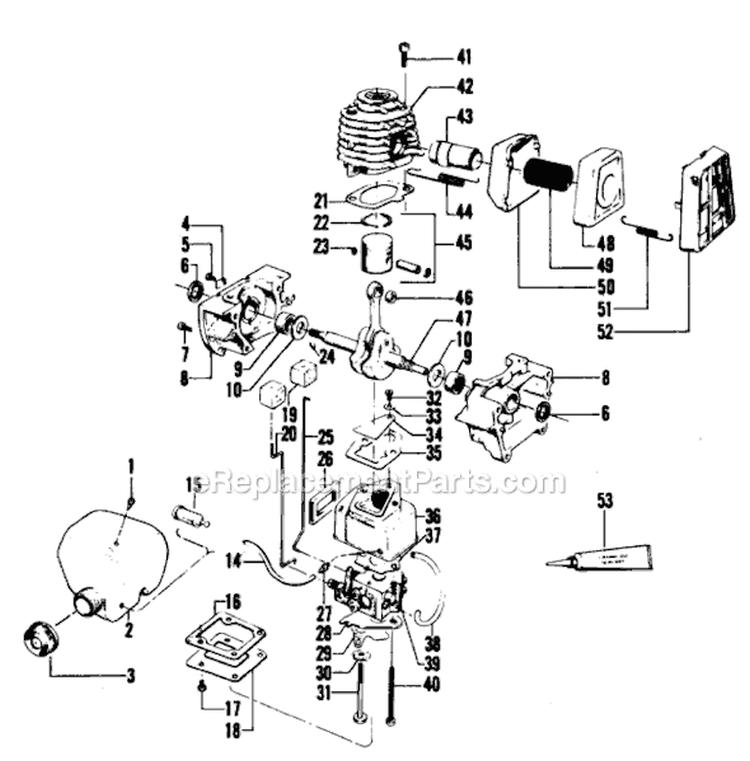Page B Diagram and Parts List for 6500  Weed Eater Trimmer